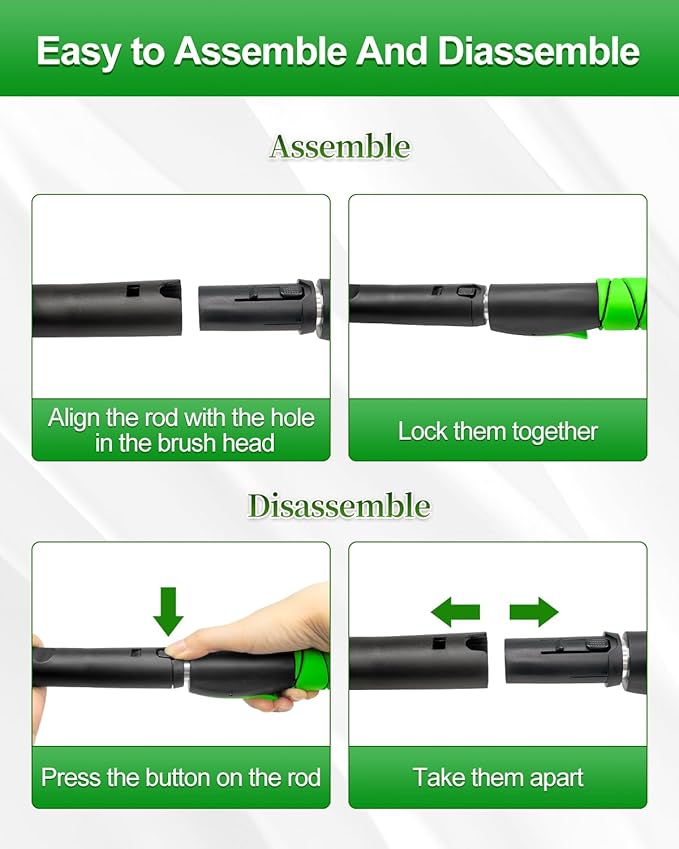 SEAAES 33 Inch Ice Scraper with Snow Brush for Car Windshield, Extendable Snow Scraper and Brush with Foam Grip for Truck SUV Vehicle Window - Green