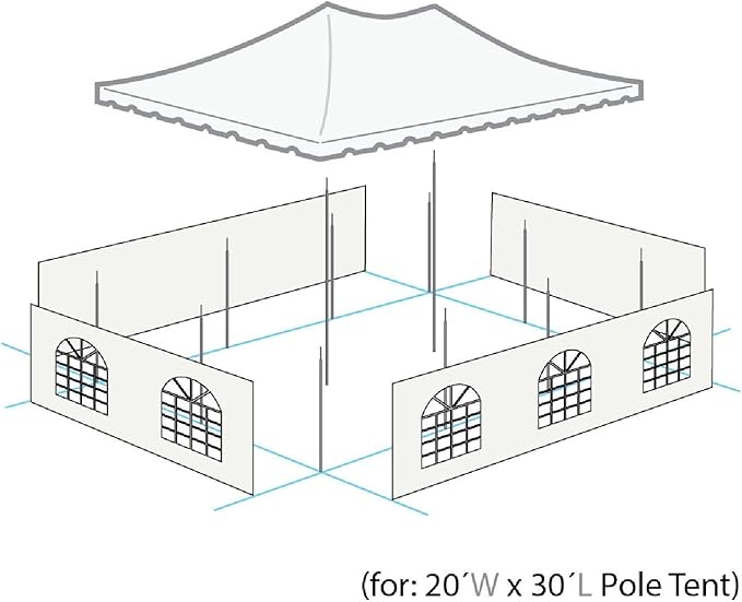 Party Tents Direct 20' x 30' Weekender Canopy Tent with Sidewalls, Easy Up Party Tent for Backyard, Outdoor Tents for Parties, Weddings, Graduations, Banquets, Events, Heavy Duty, PVC White Top