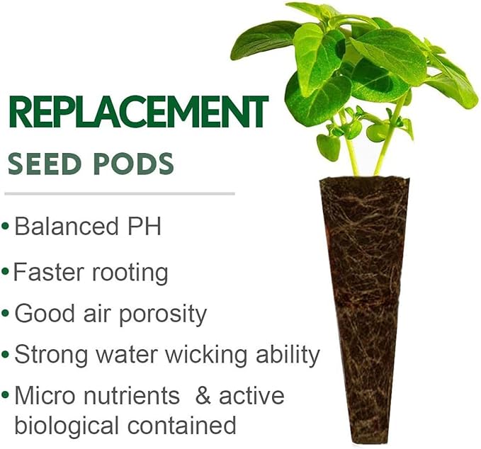 107 Pcs Seed Pod Kit for Hydroponics System, Garden Starter Accessories with 32 Grow Sponges, 12 Plant Baskets & Domes, 50 Pod Labels, and 1 Tweezer