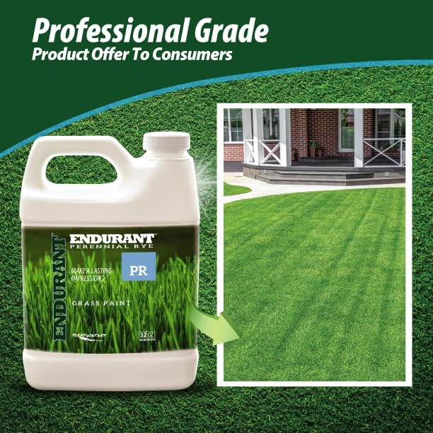 Endurant Turf Colorants - Perennial Rye Spray On Green Grass Paint For Lawns - Revives Dry, Patchy Yards - Light Grass Hue - Easy To Use, Concentrated Turf Grass Dye - Covers Approx 1,000 Sq Ft - 32Oz