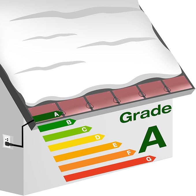 H&G lifestyles Roof Heat Metal Panel for Ice Dams Snow Melting Heat Mats for Roof and Gutters Solar Panel Heated Roof De-Icing Kit Self-Regulating Heated Roof System (14โW x 8'L)