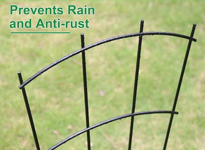 4 Pack 32'' Trellis for Potted Plants, Metal Garden Trellis for Climbing Plants Outdoor, Indoor Plant Trellis Black Coated Flower Pot Trellis for Climbing Plants Houseplants Vine Ivy