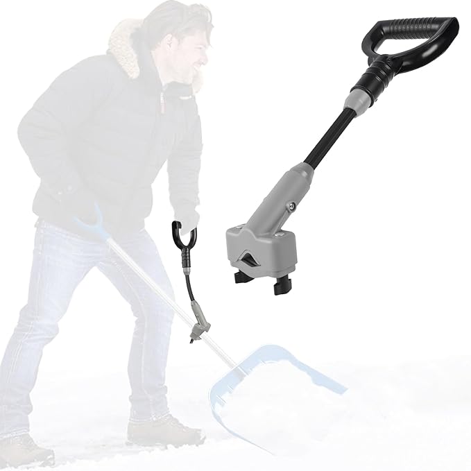 Universal Shovel Handle, Strain-Reducing Elasticity Snow Shovel Handle Ergonomic Back Saver Attachment for Snow Shovels, Rakes, Weed Eater,String Trimmer, Gardening Tools