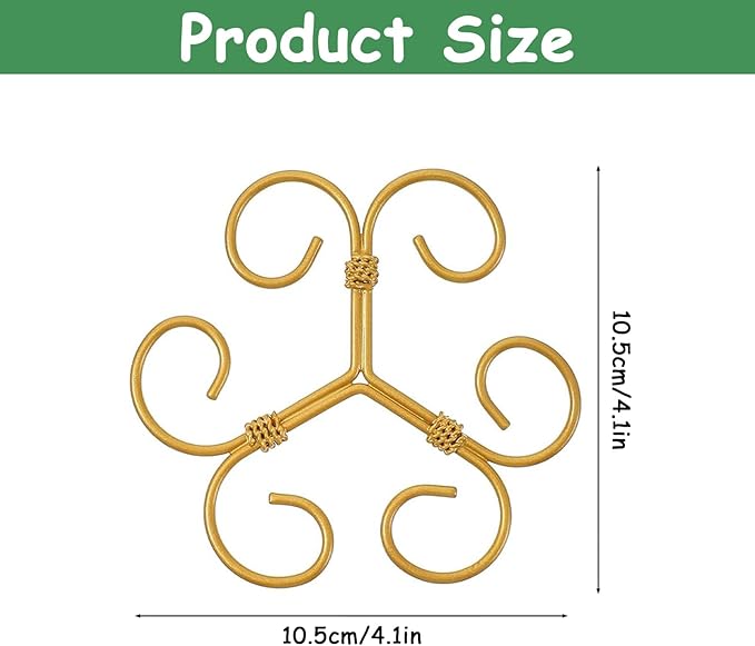 5PCS Iron Monstera Plant Support, Plant Stem Support, Turtle Shell Bamboo Clamp Set, Stable Plant Support Stakes for Indoor Plant, Ideal Present for Plant Lovers (5 Pcs-4.1INX4.1IN)