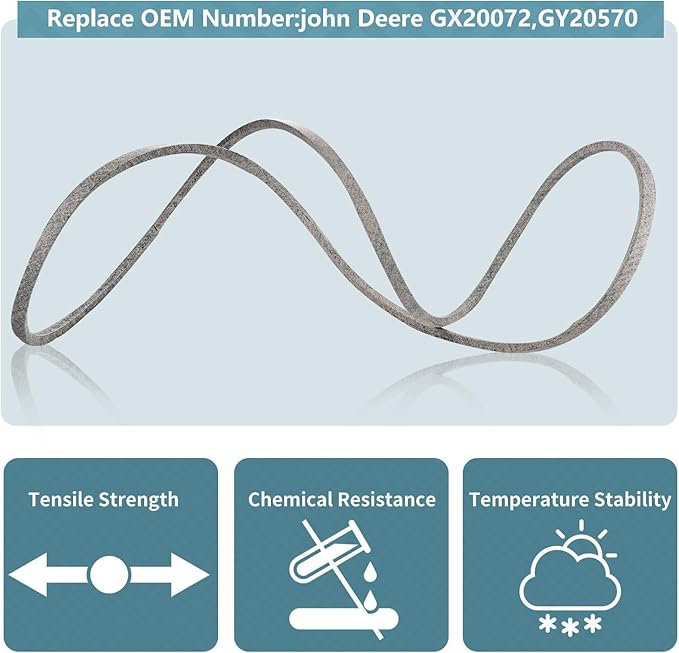 1/2 x 103'' Mower Deck Belt Replace for John Deere GY20570 GX20072 42-inch Deck Mower Belt Compatible with D100 LA105 L108 X145 108-17HS 1642HS L1742