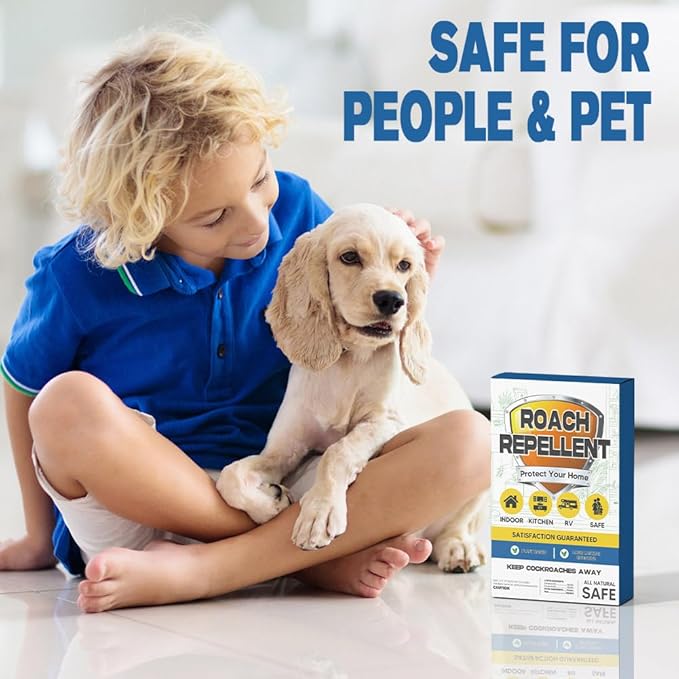 Roach Repellent, Cockroach Repellent Indoor Home, Roaches Deterrent, Keep Roaches Away, Pet Safe Roach Repeller Outdoor, Get Rid of Roaches-8P