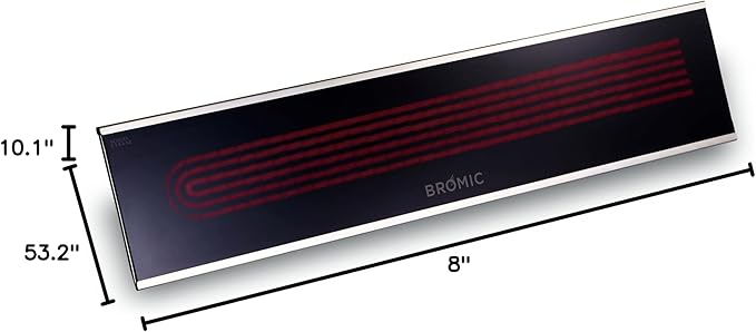 Bromic Platinum Smart Heat Marine 4500W Electric Patio Heater - Radiant Infrared, 220V-240V, Black Finish - BH3622002