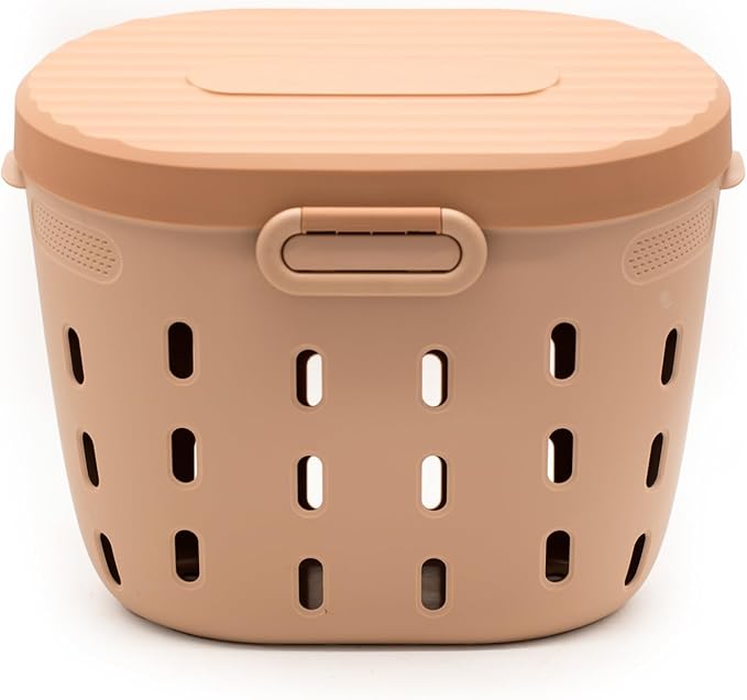 Vego Garden In-Ground Worm Composter Outdoor Farm Compost Bin 7 Gallons BPA-Free Composting System for Raised Garden Beds Tawny Brown, Twin Pack