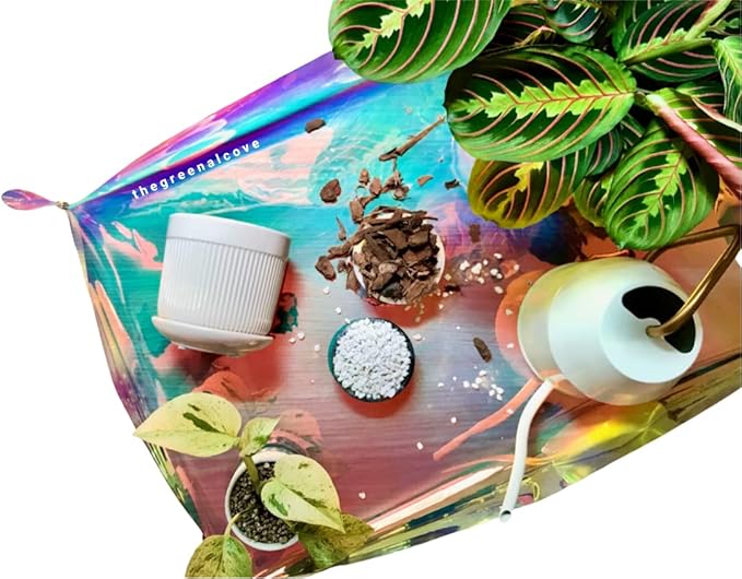 Plant Repotting Mat for Indoor Outdoor Gardening, Holographic Roll Out Potting Mat Tarp - Gifts for Plant Lovers Women (Blue)