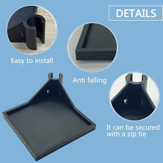 4 PCS Grow Tent Corner Shelf,16 mm Grow Tent Accessories,White Grow Tent Shelves for Place The Hygrometer Camera and Planting Equipment Black/White (Black/4PCS)