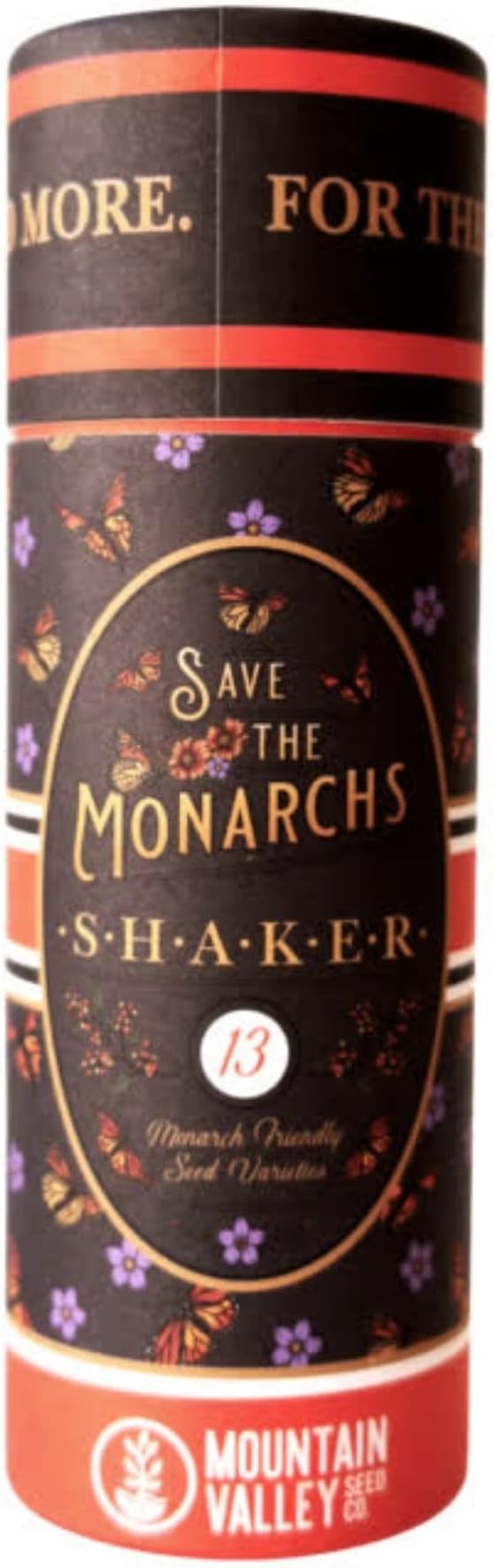 Save The Monarchs Wildflower Seed Shaker - 100,000+ Wild Flower Seeds for Planting - Beautiful Easy to Sow Seed Shaker - 13 Varieties to Attract Monarch Butterflies & Pollinators - Covers ~250 sq ft