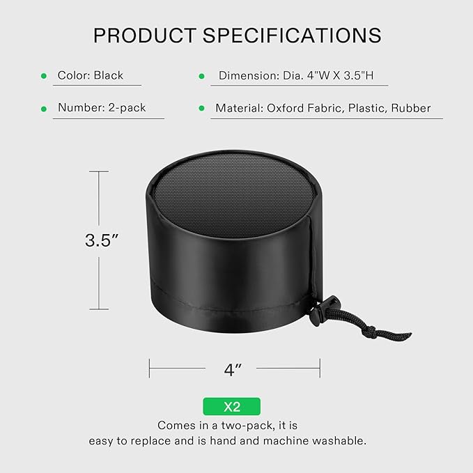 VIVOSUN 2-Pcs. Grow Tent Vent Cover, 4"/6"/8" Duct Filter Vent Cover with Elastic Band and Fixed Buckle for Plant Grow Tent Vent