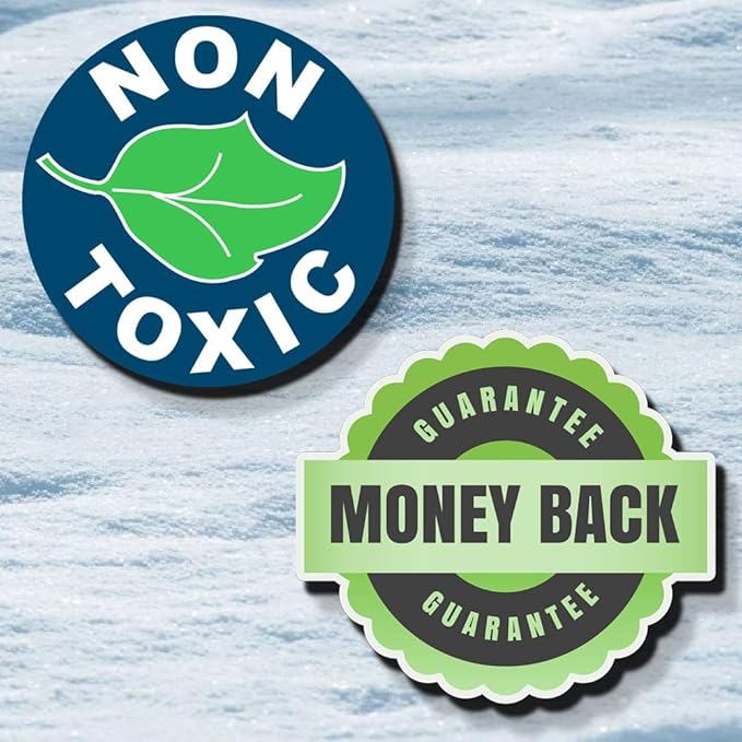 JUST FOR PETS Snow & Ice Melter Safe for Pets & Paws Contains No Toxic Chlorides or Painful to The Paw Rock Salt, Safe for Dogs & Cats. Fast Acting and Works On Contact 9 lb. Shaker Jug