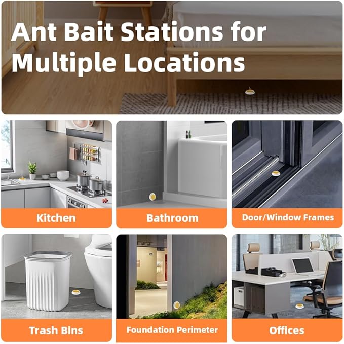 32 PCS Ant Killer Gel Bait Stations, Extra Strengthen Ant Bait Traps, Long-Lasting Effective Pest Gel for Carpenter Ants and Other Common Household Ants, No Mess Easy Use, Safe for Pets and Kids