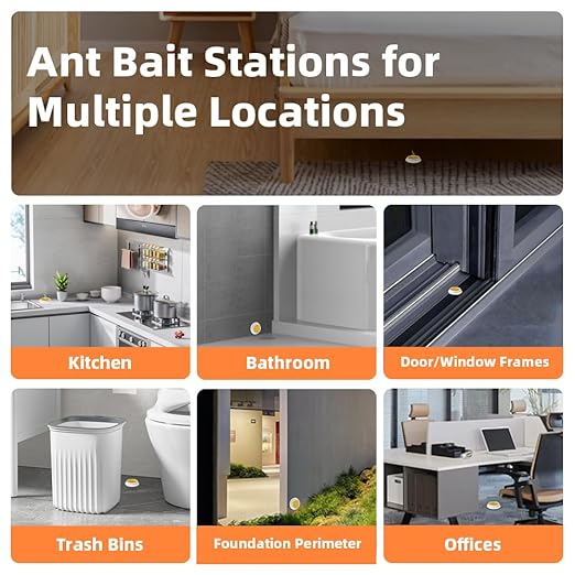 64 PCS Ant Killer Gel Bait Stations, Extra Strengthen Ant Bait Traps, Long-Lasting Effective Pest Gel for Carpenter Ants and Other Common Household Ants, No Mess Easy Use, Safe for Pets and Kids