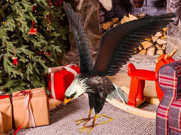 Kircust Garden Sculpture & Statue, Bald Eagle Large Outdoor Statues Metal Yard Art, Majestic America Eagle Bird Décor for Patio Yard and Lawn, 40.6-Inch Wide