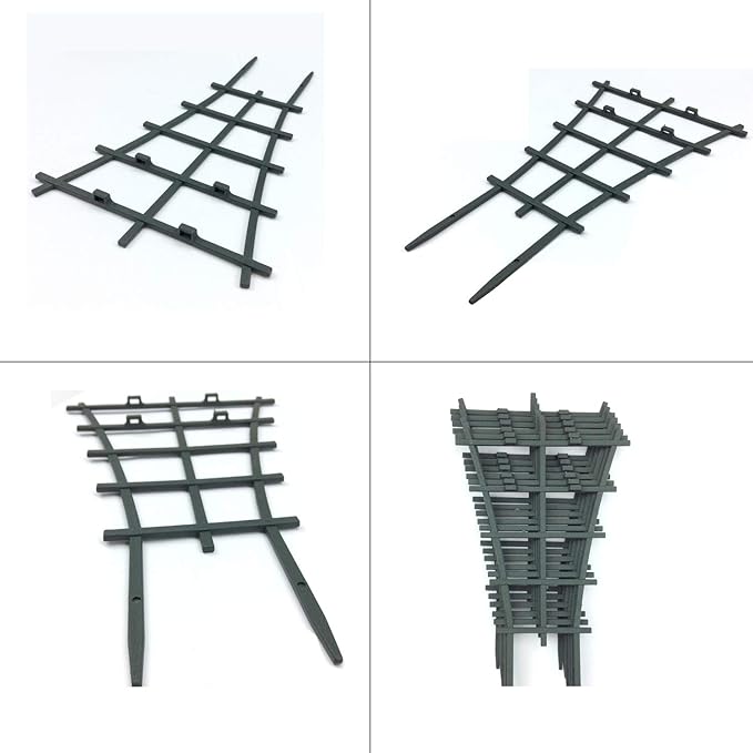 Mini Plant Trellis Garden Trellis for Climbing Plants Outdoor Plastic Superimposed Potted Plant Support Flower Supports (4 Pcs)