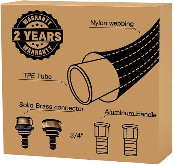 10FT Lightweight Garden Hose,Flexible Water Hose with Solid Brass Head,Kink-Free,Collapsible Hose,High Pressure Flat Water Hose for RV,Boat,Car Wash,Garden,Yard,Camper,Outdoor (OrangeBlack, 10 feet)