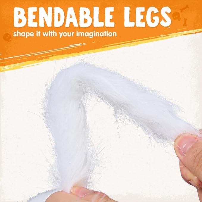 JOYIN Halloween Outdoor Decorations Giant Spider, Scary Large Spider Props for Yard Lawn Halloween Outside Decor and Indoor Party Decor, White (Standing Height is 15 inches)