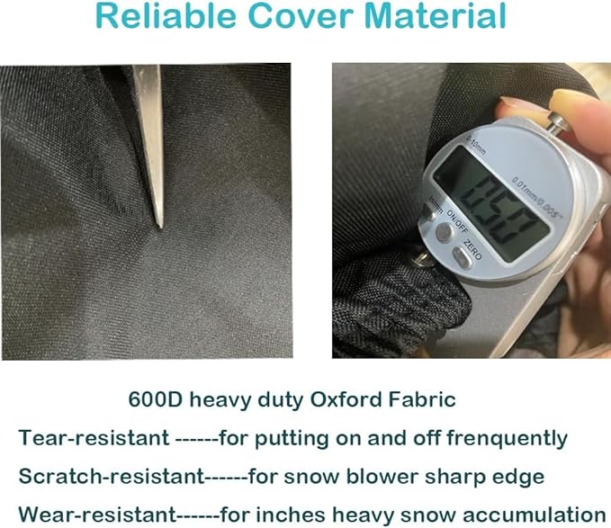 QYMOTO XL Large Snow Blower Cover, Outdoor 600D Waterproof Windproof Winter Storage Protection Fit Snow Joe, Craftsman,Poulan,Ariens,Toro Electric Snowblower Cover 24 Inch to 30 Inch 32 Inch