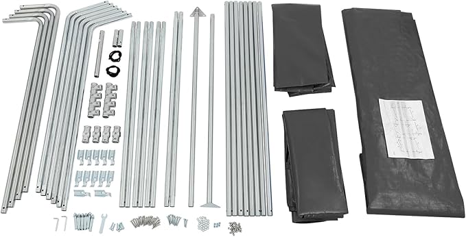 6x10x6 FT Outdoor Storage Shelter Carport, Portable Storage Tent with Roll-up Door, Waterproof Outdoor Carport for Bike, Lawn Mower, ATV Storage (Black)