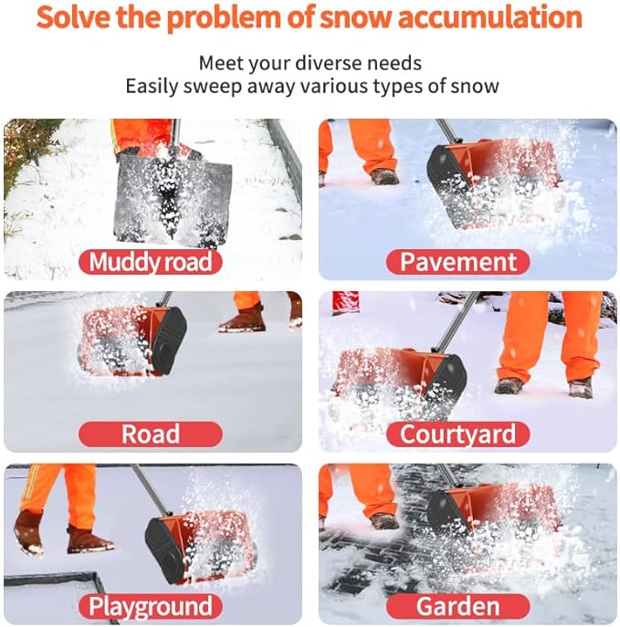 11-Inch Snow Shovel for Driveway,Electric Snow Blower Cordless, 13in Width & 9in Depth & 26ft Throwing Distance, 20V Battery Powered 4-Ah Battery & Quick Charger Snow Shovel for Women Men (Blue)