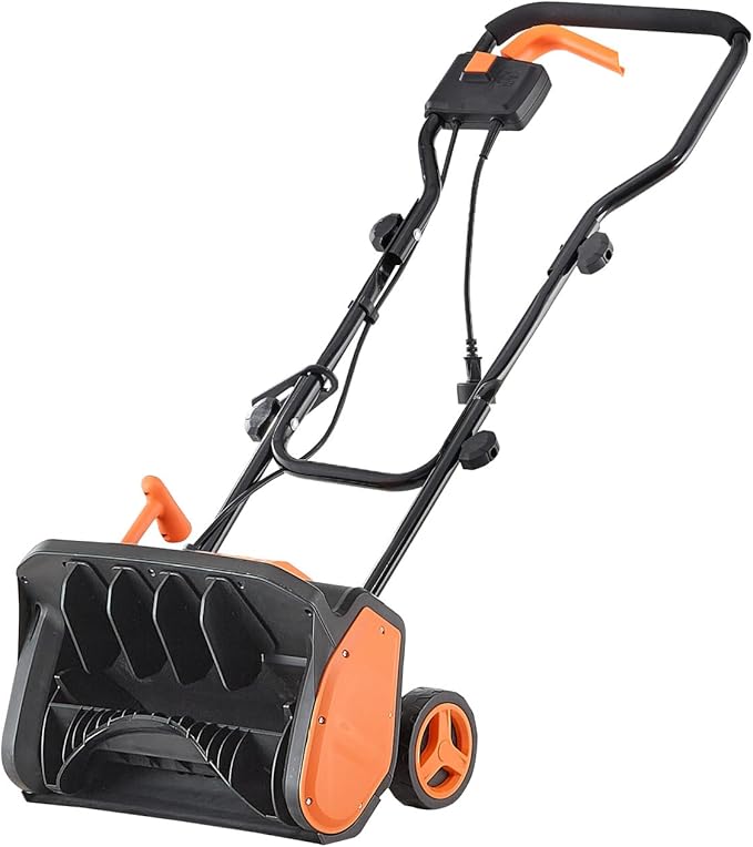 VEVOR Electric Snow Shovel, 12A 17 inch Corded Snow Shovel, 60° Adjustable Chute, 20 ft Throwing Distance, Snowthrower with Dual Safety Switch, Winter Ice Removal Tool for Driveway Sidewalk Patio