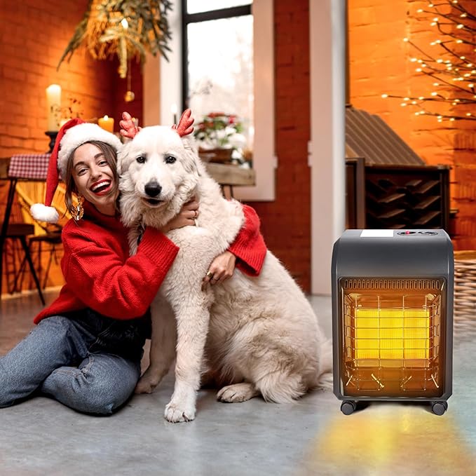 Propane Patio Heater, Portable Outdoor 18000BTU Gas Radiant Heater, LP Propane Heaters for Indoor, Shop, Garage, Outside, Camping