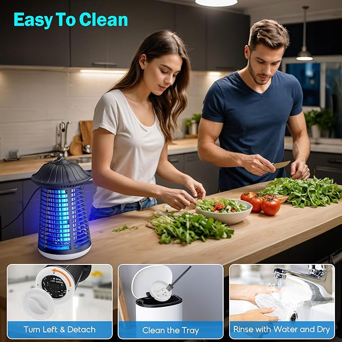 Bug Zapper Indoor Outdoor with LED Light, ZECHUAN Mosquito Killer Lantern, Electronic Fly Trap Insect Killer for Home, Backyard, Patio, Garden