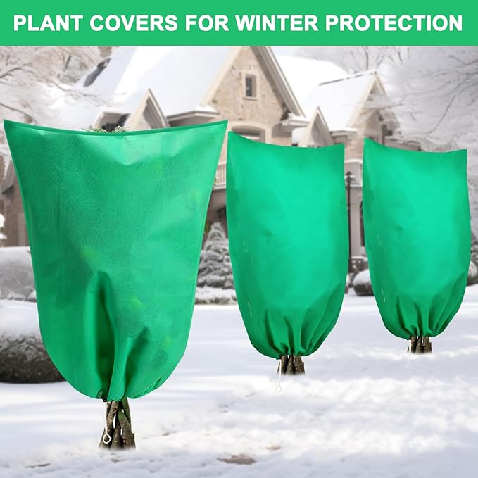 DQS 3 Pack Plant Covers Freeze Protection, 19.6" x 39.3" Winter Frost Protection Blankets Frost Cloth,Suitable for Outdoor Winter Frost, Cold Weather, shrubs, Trees, Jackets, and coverings