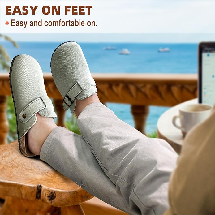 BULLIANT Comfort Clogs Slippers Sandals Nurse Work Shoes Unisex for Men Women with Cushioned Cork-Footbed