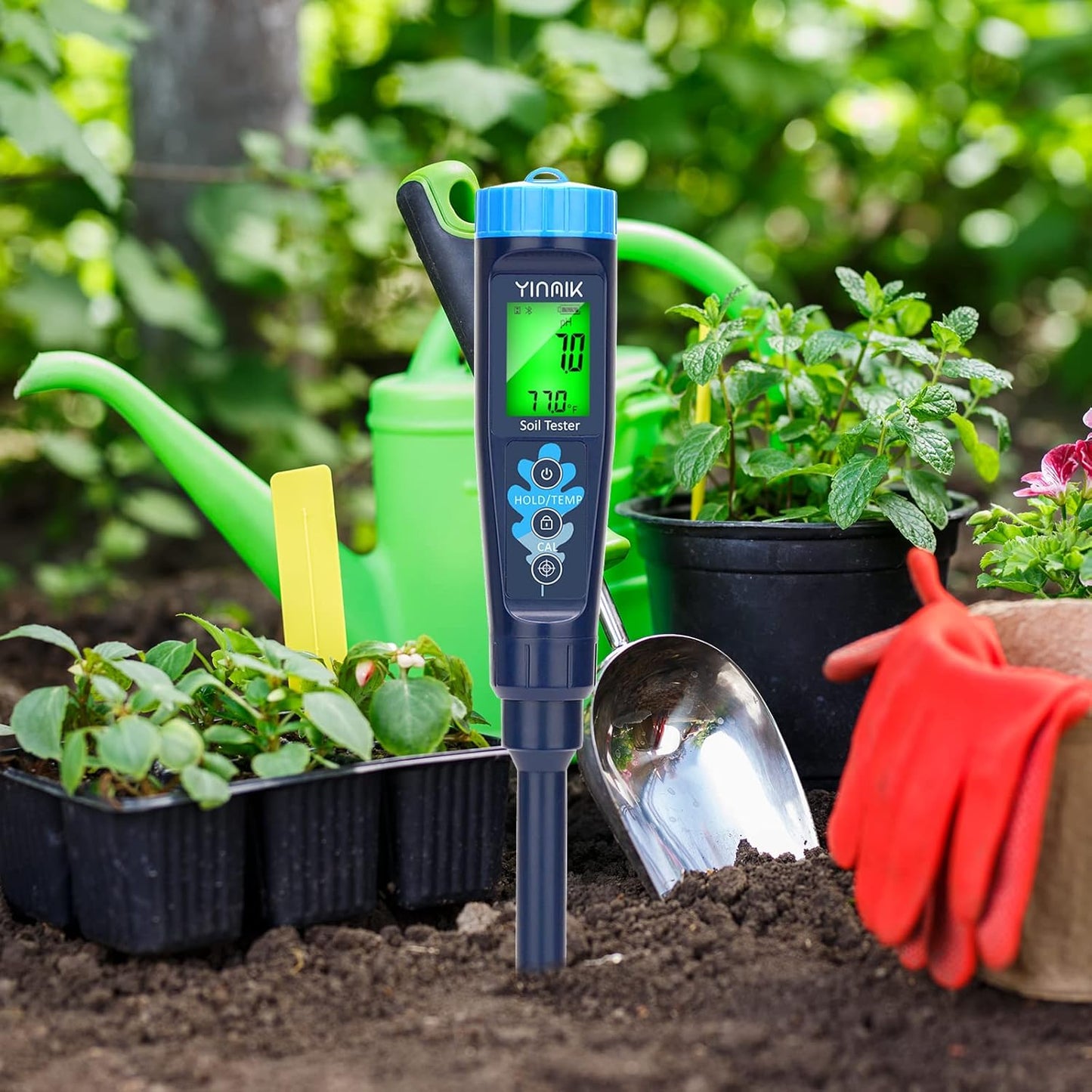 Digital pH Tester for Soil, Soil pH Test Kit for Indoor Potted Plants, Professional pH Meter for Soil and Water, Measuring Soil pH for Garden, Grass,Lawn, Greenhouse,Outdoor,Farming, Yard Use