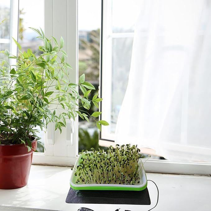 Seedling Heat Mat, 3 Gear Adjustable Temperature Warm Hydroponic Heating Pad for Germination, PU Leather Hydroponic Plant Heating Pad for Indoor Gardening, Greenhouse (3318)