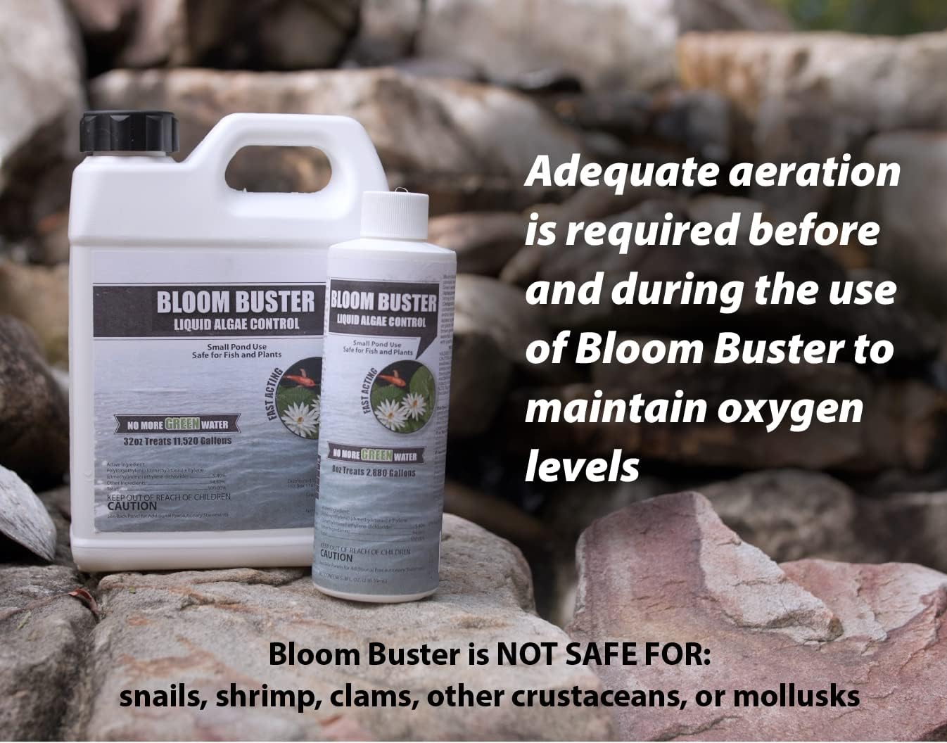Bloom Buster Algae Control for Fish Ponds & Water Gardens - Gallon - Safe for Koi Fish, Goldfish & Plants - Controls Algae in Ponds & Water Features, EPA Registered