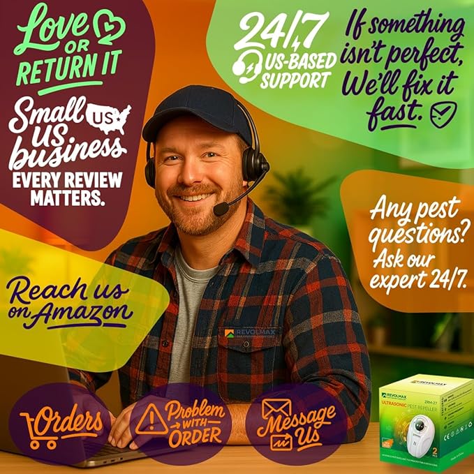 RX-78, Ultrasonic Pest Control Repeller - Electronic & Ultrasound, Indoor Plug-in Repellent - Get rid of - Rodents, Mice, Squirrels, Bats, Insects, Bed Bugs, Ants, Fleas, Spiders, Roaches (6Pack)