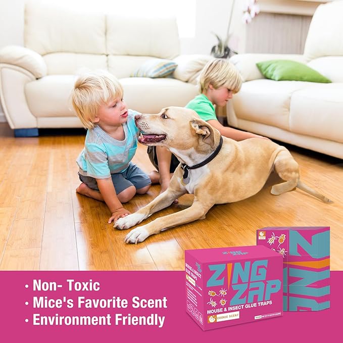 Mouse Trap Glue Board 13-Pack, 3X Faster Catch with Built-in Cookie Scent, Sticky Trap for Crawling Pests, Rats & Mice, Extra Heavy & Sticky, Biodegradable, Indoors Home & Commercial