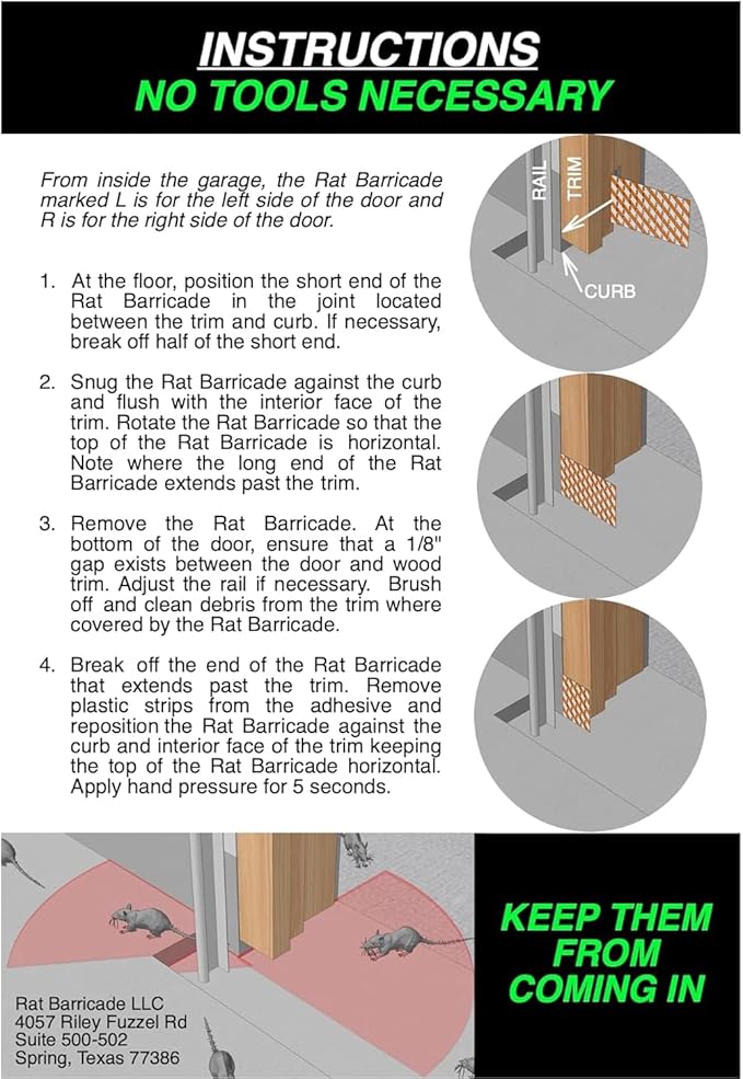 Vivi's Rat Barricade | Also Stops Mice, Snakes, and Desert Lizards | Easy Installation | No Poison, No Traps | Made in The USA