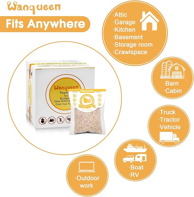 10 Pack Rodent Mouse Repellent Pouches Peppermint Oil to Repel Mice and Rats, Mouse Mice Repeller Pest Repellent Pouches for House Mouse Deterrent Indoor