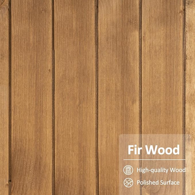 MCombo Outdoor Storage Cabinet, Garden Storage Shed, Outside Vertical Shed with Lockers, Outdoor 63 Inches Wood Tall Cabinet for Yard and Patio 0870 (Natural)