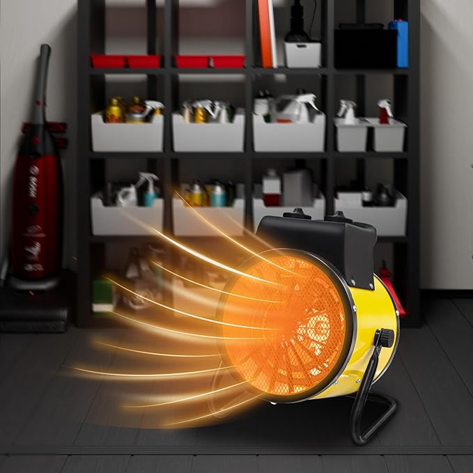 Portable Greenhouse Heater, Overheat Protection, 1500W Radiant Electric Heater for Indoor and Outdoor Use, Garage, Grow Tent, RV, IPX4 Water Resistant, 2 Pieces, Yellow