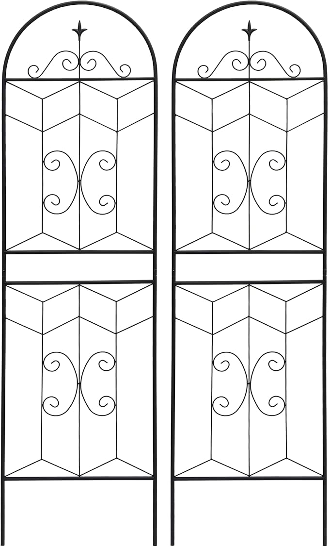 2 Pack 71x20in Garden Trellises with Black Metal Coating, Trellis for Climbing Plants Outdoor, Roses, Vines, Flowers, and Vegetables.