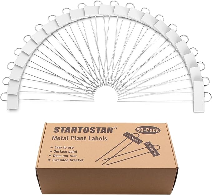 50-Pack Metal Plant Labels, 10.6" Garden Markers Reusable Nursery Tags for Vegetables Herb Flower Seed Greenhouse