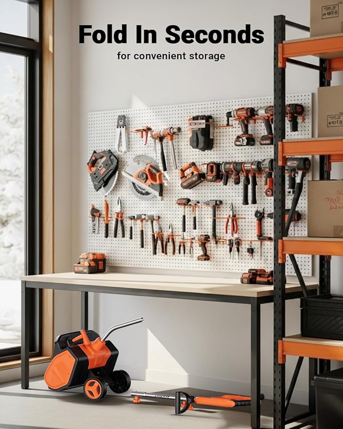 VOLTASK 17-Inch Corded Snow Blower, 12 Amp Electric Snow Blower with Directional Plate