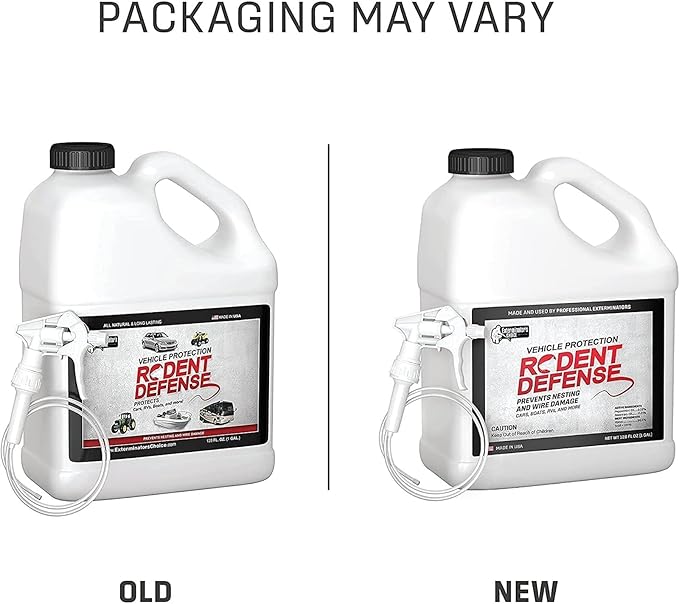 Exterminators Choice Mice & Rat Defense Spray for Cars & Trucks – 128 fl oz (1 Gallon) – Organic Peppermint Formula for Mouse Prevention & Rat Control – Safe for Kids & Pets