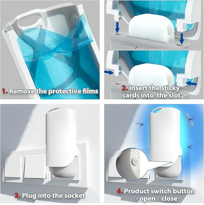 Flying Insect Trap for Indoors, Plug-in Fruit Fly Trap Catcher, Adjustable Lighting Bug Zapper for House Flies, Mosquitoes, Fruit Flies, Gnants, and Mosquitos, Office (Include 5 Refills)