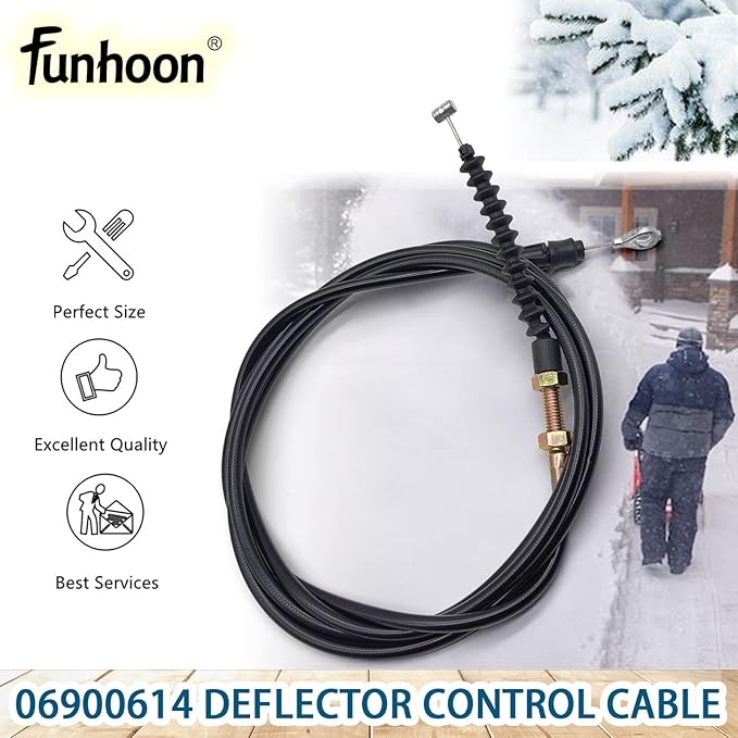 06900614 Deflector Control Cable for Ariens 921024 921029 921030 921032 921038 921040 921045 921046 921047 Deluxe 24" 28" 30" 32" Platinum SHO 24" 30" AX 254cc Engine Snow Blowers