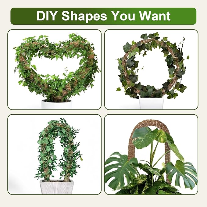 2 Pack 63'' Bendable Moss Pole Monstera Plant Support for Indoor Climbing Plants, Tall Plant Stick Support Stake for Potted Plants, Pothos, Philodendron