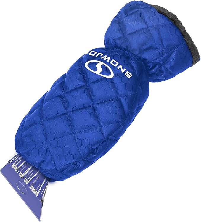 Snow Joe SJEG02M Polar Fleece Lined Mitt with Built-in Heavy-Duty Ice Scraper, Waterproof