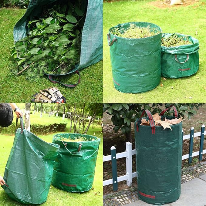 3-Pack 72 Gallon Yard Lawn Reusable Leaf Bags - Heavy Duty Waste Bags Perfect for Leafs/Leaves, Yard Debris Storage and Garden Accessories