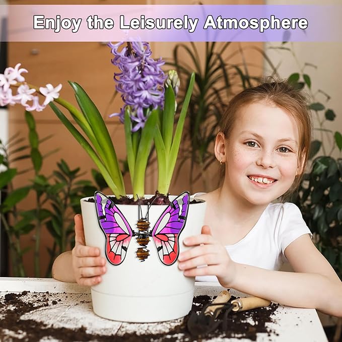 Butterfly Flower Pot Decorations,3Pcs Decorative Hangers for Outdoor Plant Pots, Plant Decoration Landscape Decor Garden Adornment